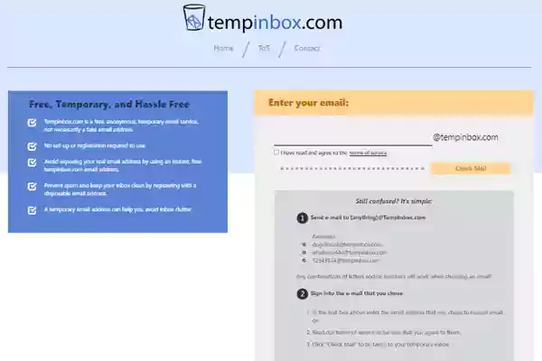 Sign up on TEMPINBOX