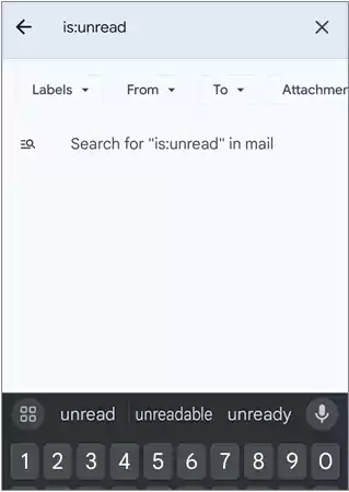 Search is unread